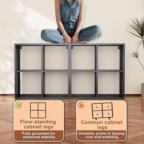 Miniatura 7 de Organizadores y almacenamiento de armario de 4 cubos, estante abierto, incluye 4 parachoques de esquina, organizador de acero para dormitorio, sala