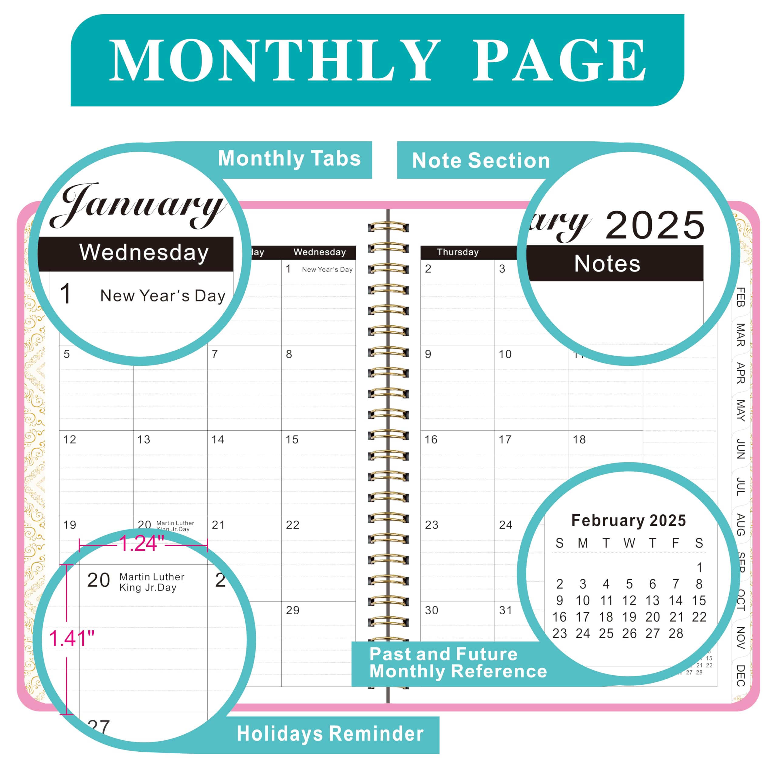Snapklik.com : 2025 Planner - 2025 Weekly Monthly Planner From Janaury ...