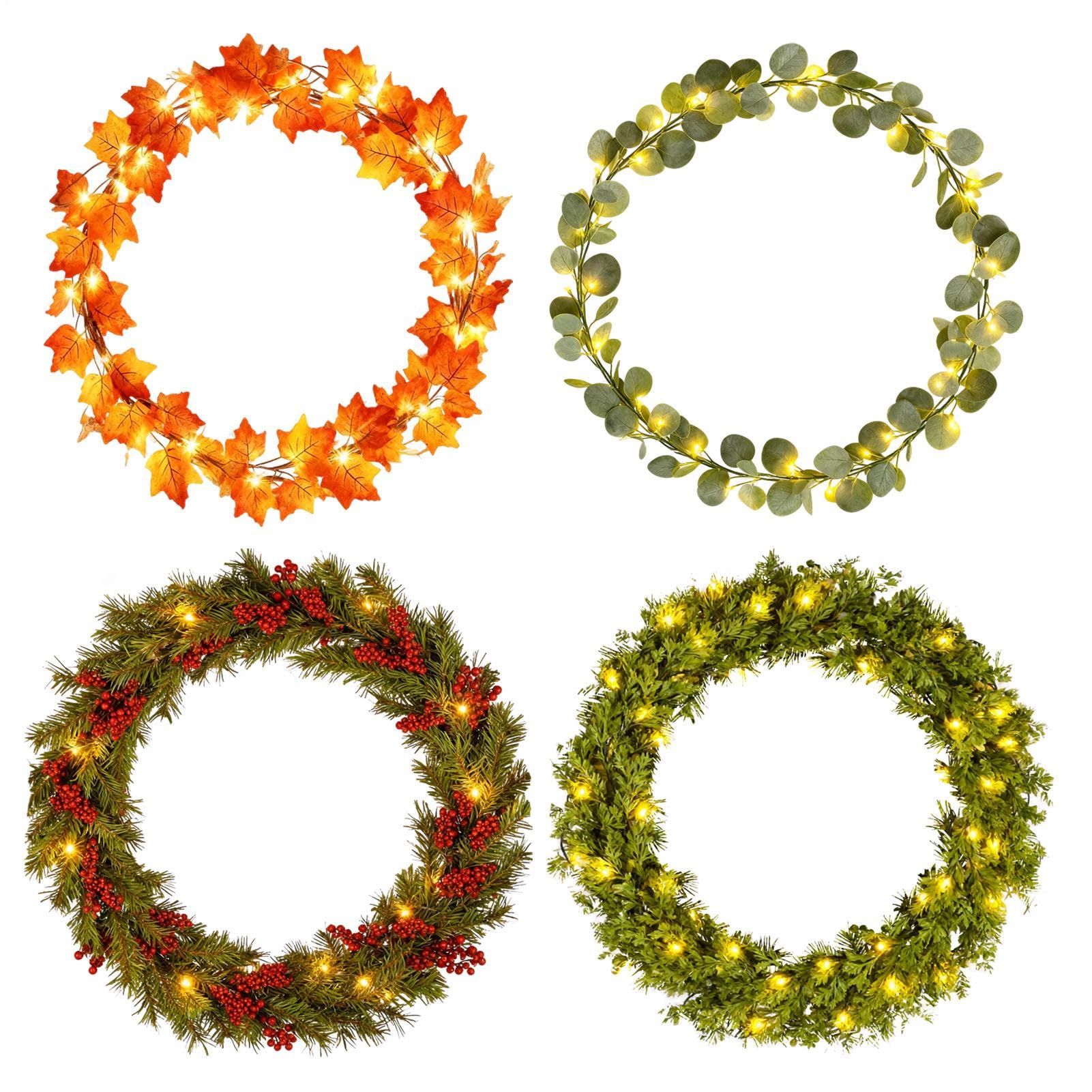 Guirlande festive artificielle sans entretien pour arches et manteaux de cheminée