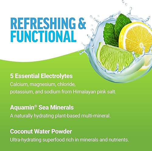 Miniatura 4 de Paquete de electrolitos en polvo de FORCE FACTOR Liquid Labs, paquetes de hidratación para hacer agua con electrolitos con 5 vitaminas, minerales y