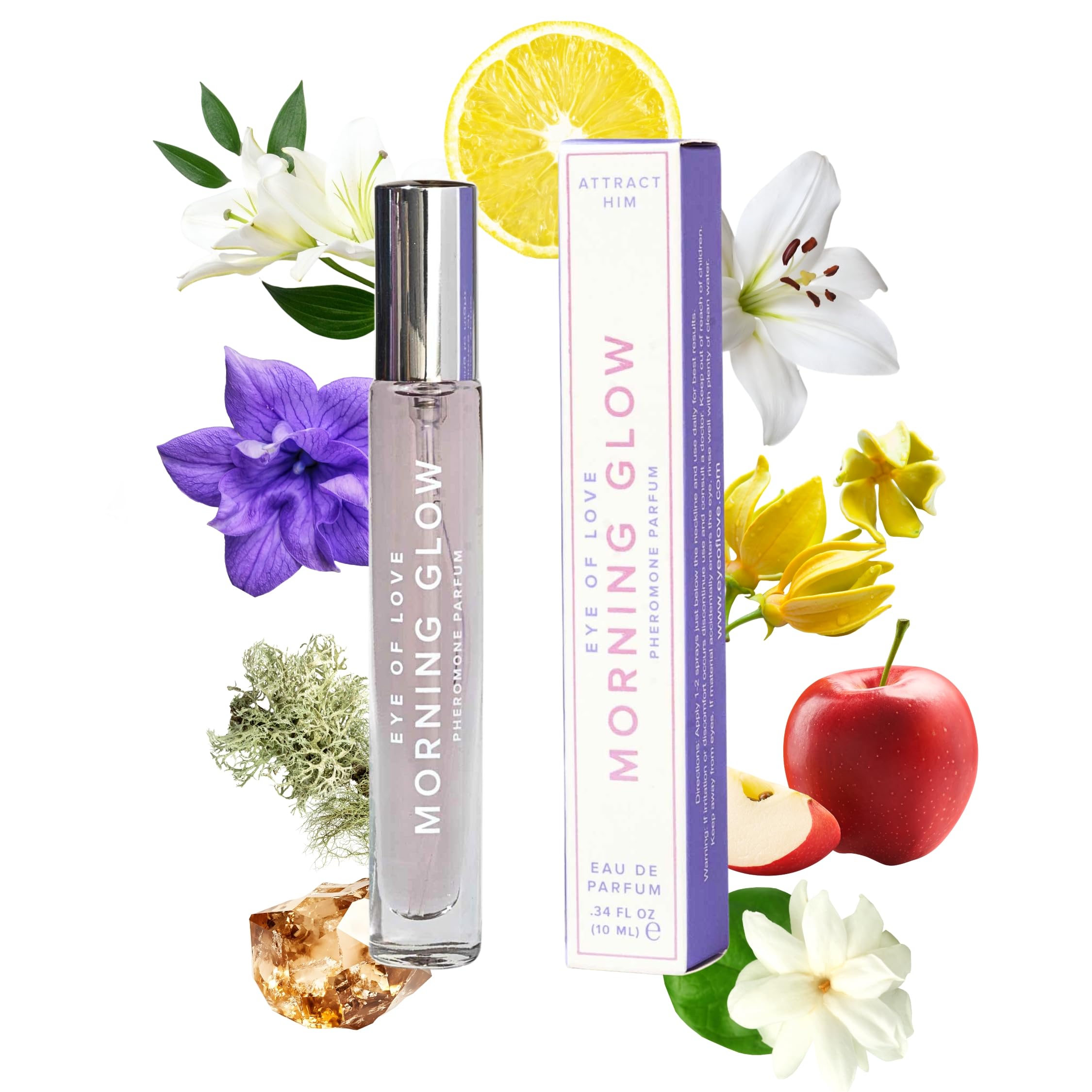 Eye of Love - Morning Glow Pheromone Perfume Spray for Women to Attract Men - Confidence & Elegance - Extra Strength Human Pheromones Formula - 10ml Travel Size