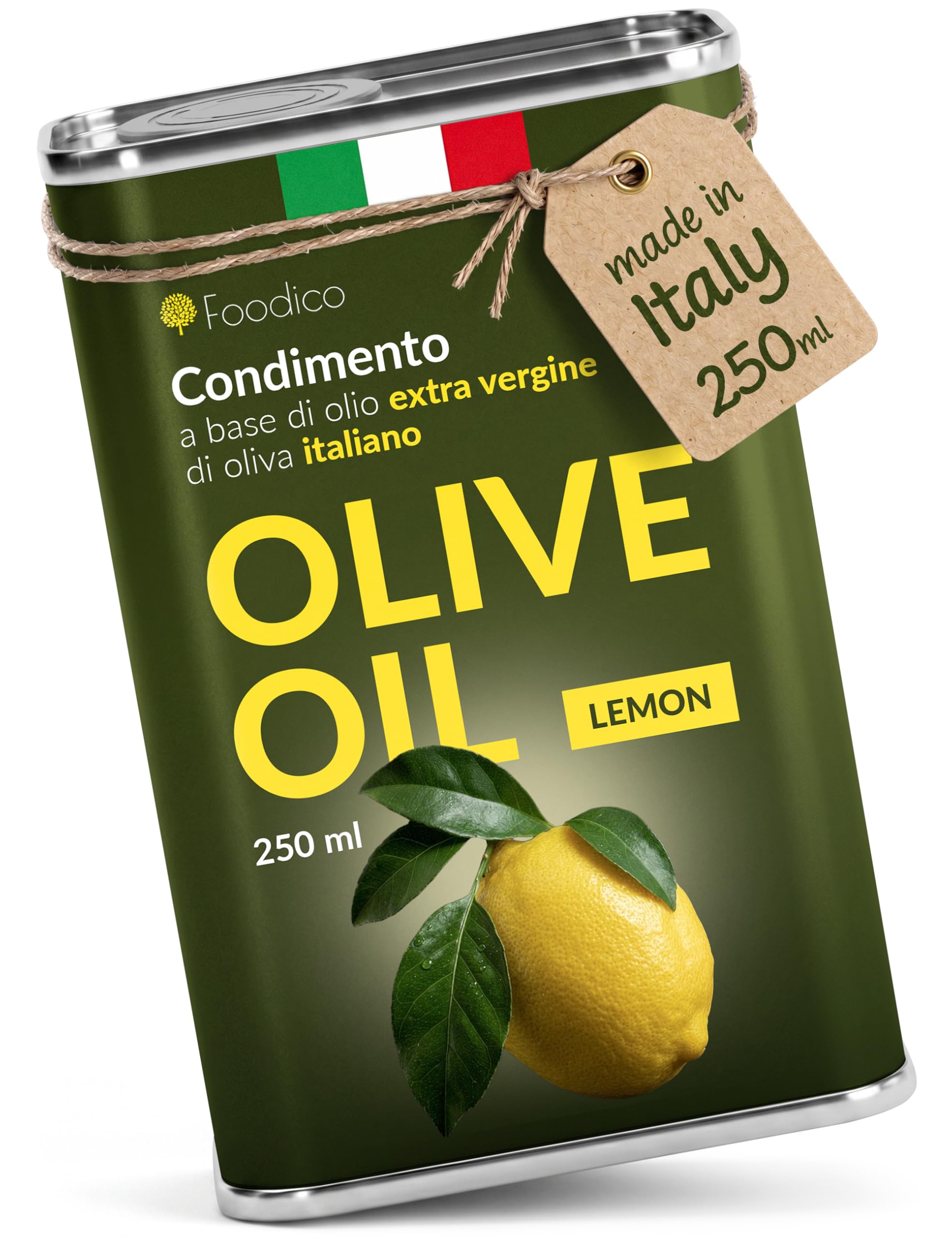 Foodico Zitrone | Italienisches Olivenöl Extra Vergine | fruchtig, kaltgepresst | 250 ml