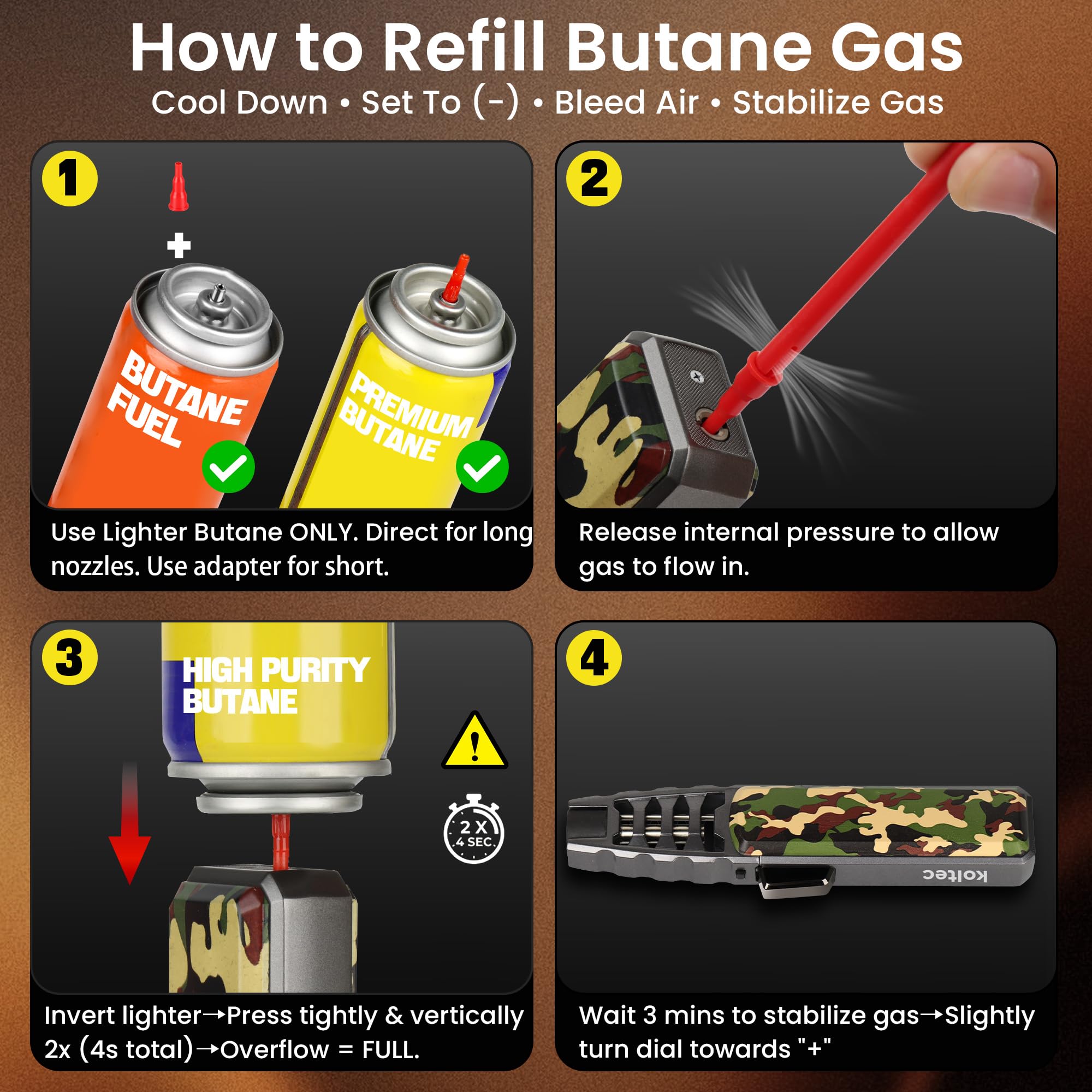 Feuerzeug, Jet-Flamme Feuerfackel, Butangas für Fackel, Feuerzeug, für Kerzen, Camping, Grillen, Küche, Survival Tactical, Camping Gadgets (Butan nicht im Lieferumfang enthalten)