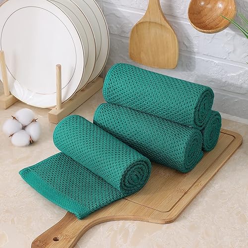 Miniatura 673 de Kitinjoy - Paños de cocina 100% algodón, paquete de 6 paños de cocina ultra suaves y absorbentes para secar platos, toallas de cocina de secado