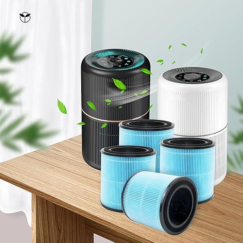 Miniatura 4 de Paquete de 4 filtros de repuesto AP0601 compatibles con Airtok Air Puri-fier, filtros H13 True HEPA 4 en 1, filtro de carbón activado de alta