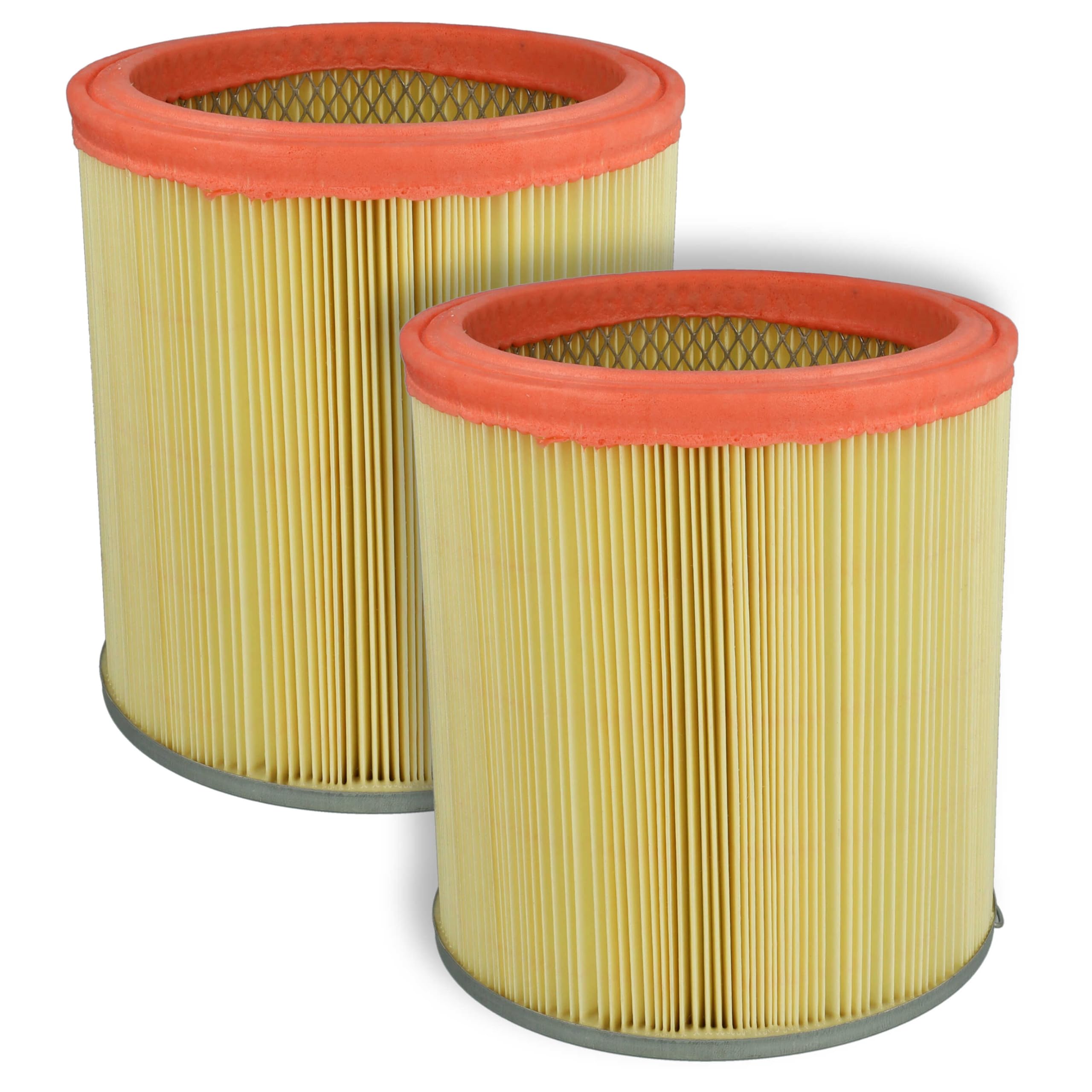 vhbw 2x filtro a pieghe piatte compatibile con Rowenta RB 70_BE BE, RB 70, RB 70 A, RB 61 A, RB 61 aspiratore - arancione/giallo, lavabile