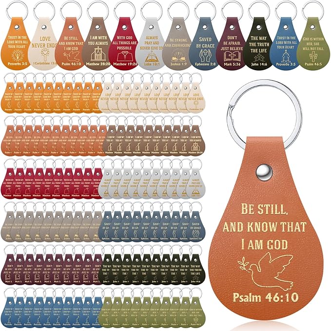 Equsion 120 Pcs Christian Keychain Bulk Inspirational Bible