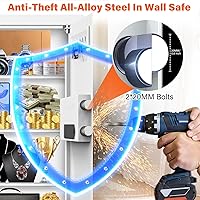 Vista 4 de 31.5" Tall Fireproof Wall Safes Between the Studs 16" Centers, Hidden Wall Safe with 3 Removable Shelf & Silent Mode, Heavy Duty Wall Mount Safe for