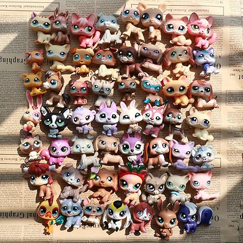 Miniatura 1 de Littletoy LPS Gran Danés Cuerpo Bronceado y Marrón con Ojos Azules LPS Dog #1647 Rare Old LPS Toys Figura de acción de Cachorro Mascotas