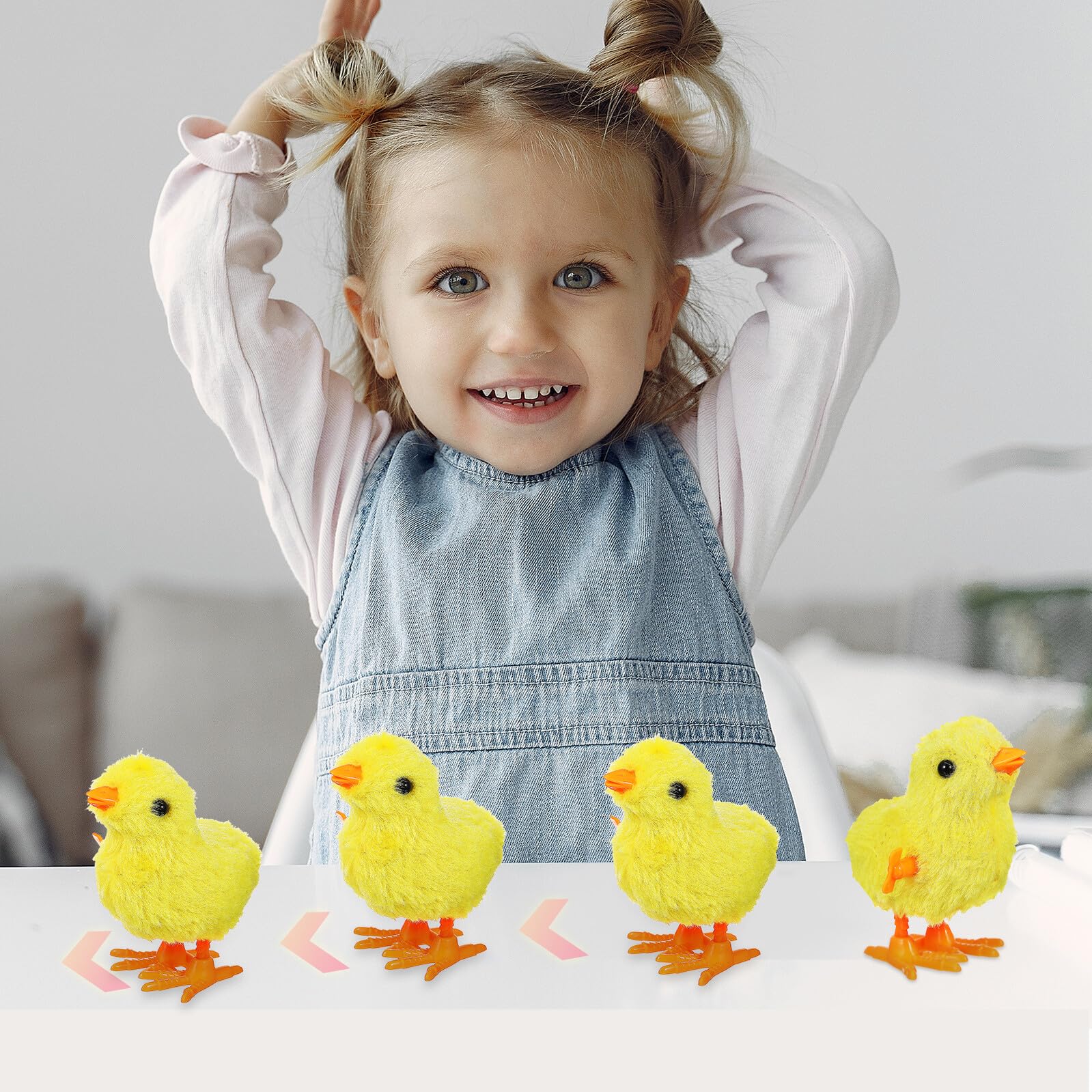 ORFOFE 12 Juguetes De Cuerda para Pollitos Saltarines Peluche Seguro TamañO Compacto 3.14X2.75X1.96In Juegos Interiores Y Exteriores Y Regalos De Fiesta