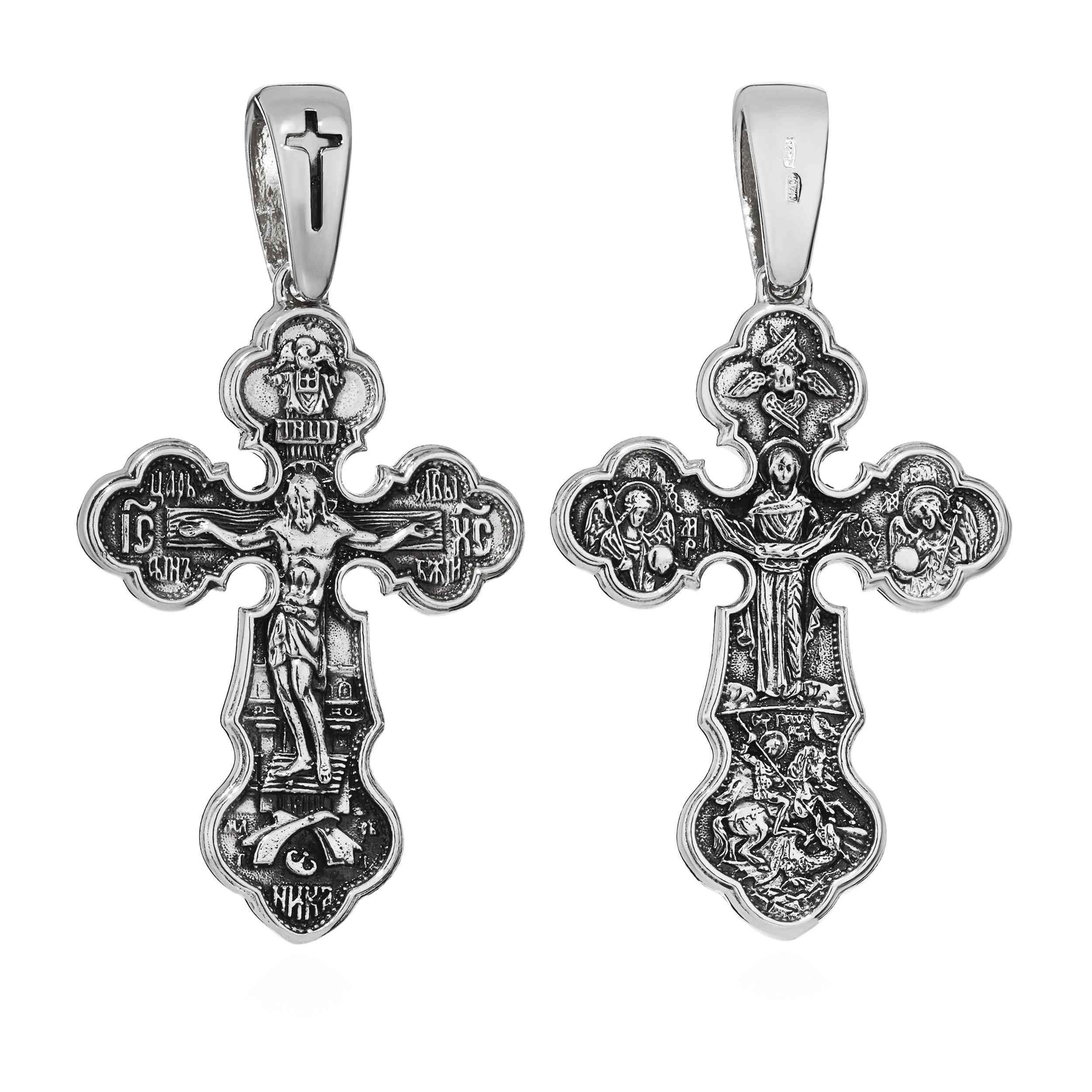 NKlaus Exquisiter zawieszka do łańcuszka ze srebra próby 925, krucyfiks, 42 x 31 mm, elegancja w szczegółach 15464, Srebro