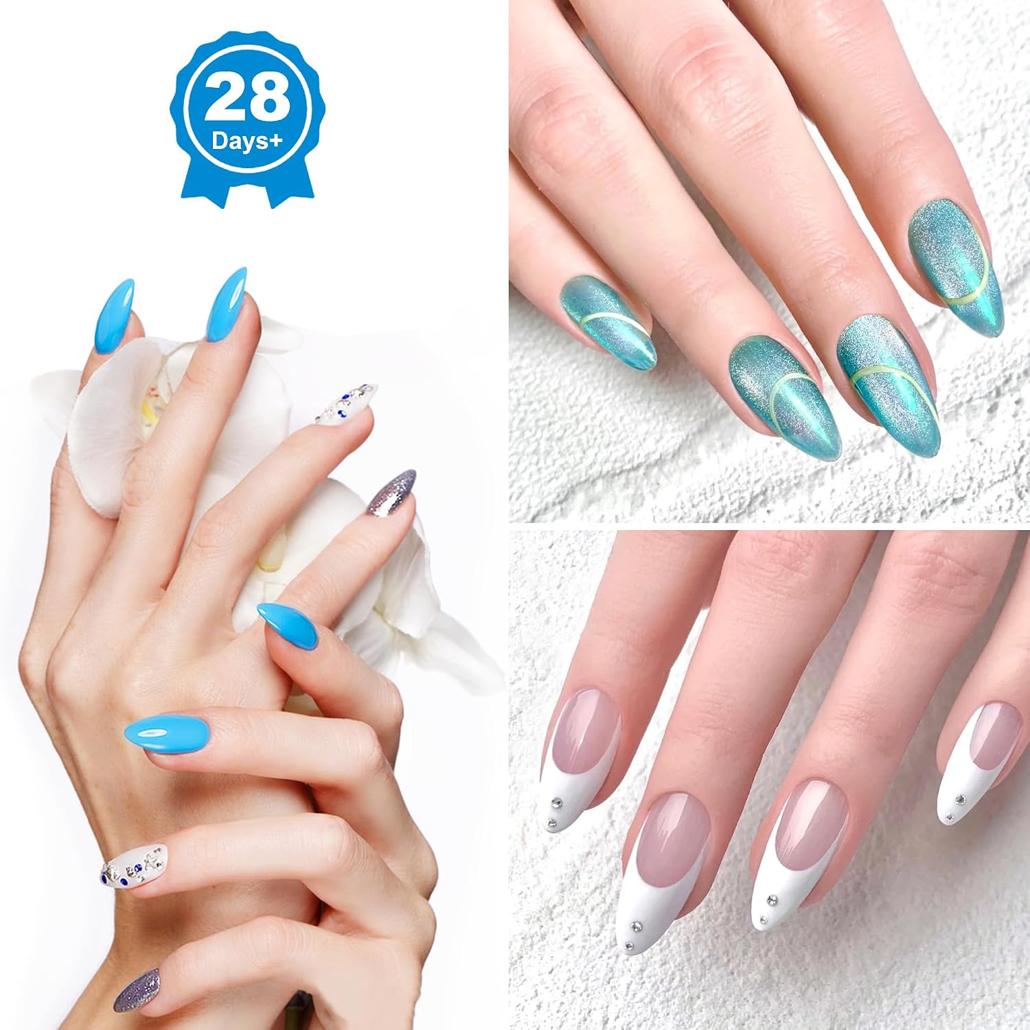 Short Almond Nail Tips, 360Pcs Soft Gel Full Cover Nails for Soak off Nail Extensions, Half Matte Clear False Gel Nail Tips for Nail Salons and DIY Nail Art, 15 Sizes
