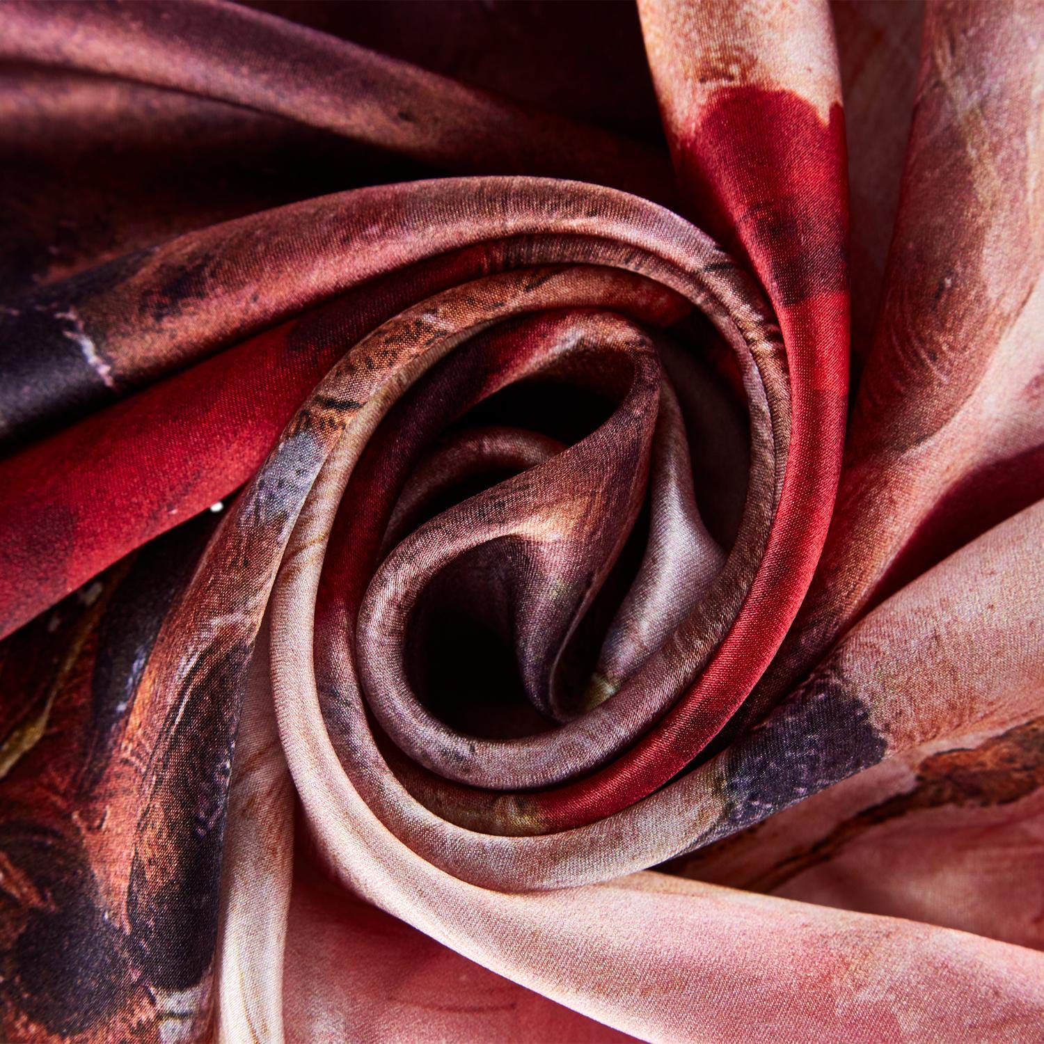 Long Silk Scarf Digitally Printed With Floral Print