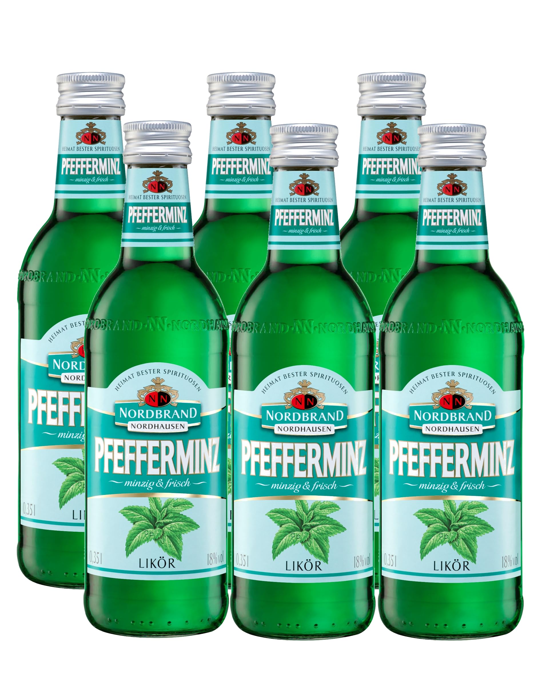 Nordbrand Nordhausen Pfefferminzlikör mit 18% vol. Alkohol (6 x 0,35L)