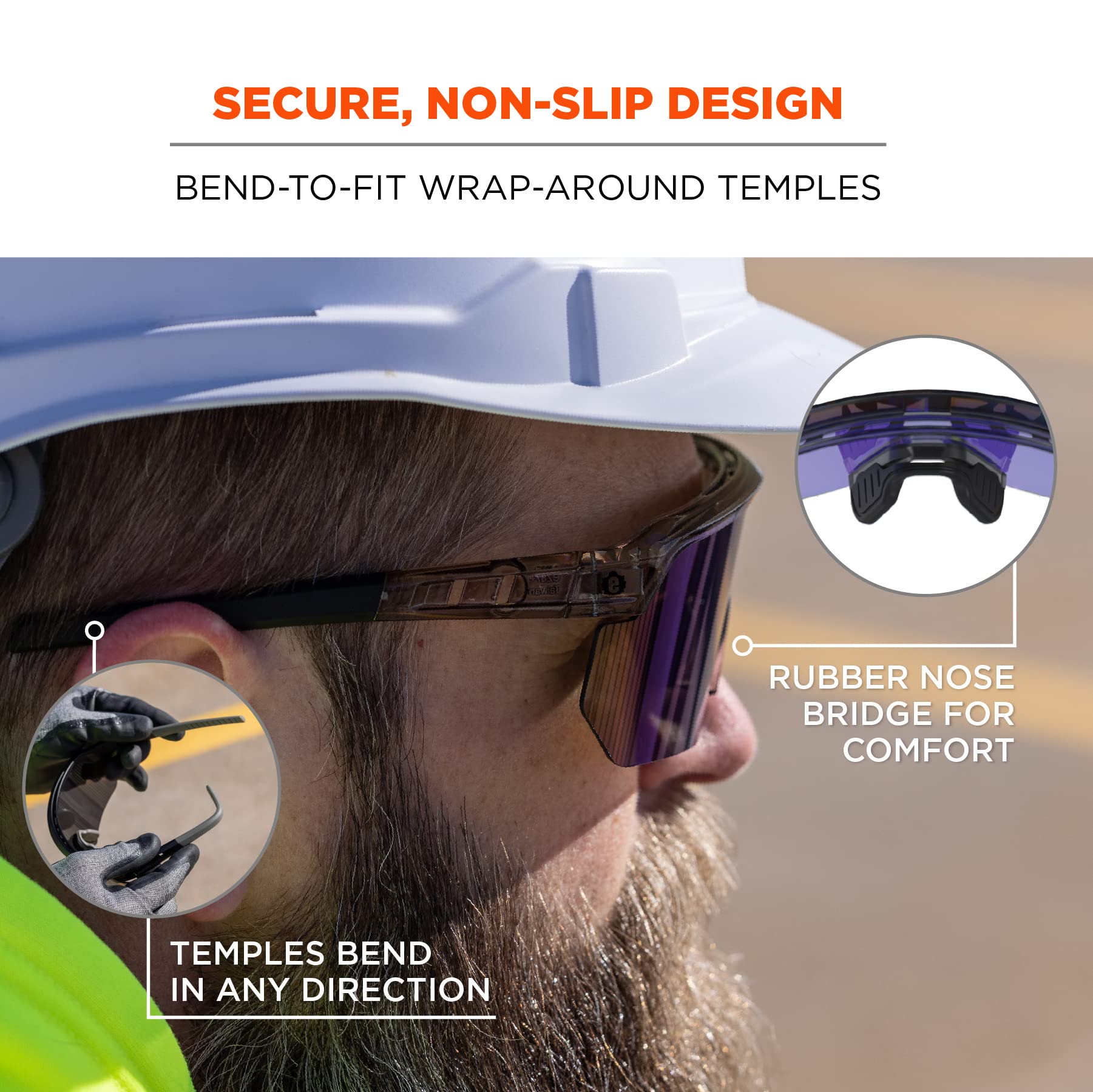 Ergodyne Skullerz AEGIR Sicherheits-Sonnenbrille, verspiegelte Gläser, ANSI z87.1