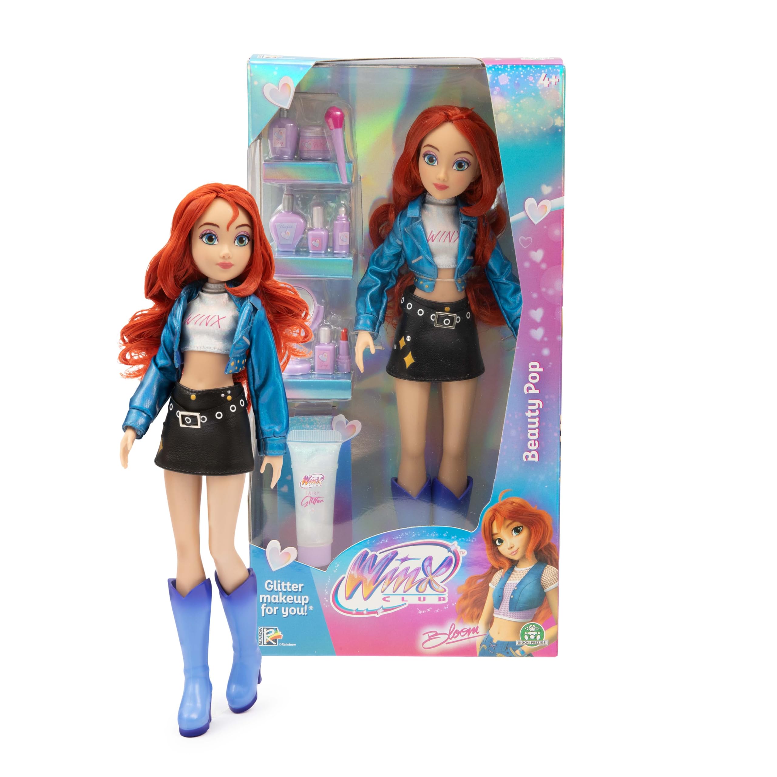 Winx Club Beauty Pop Doll – Bloom with Fashion Concert Outfit & Glitter Gel – Fully Articulated Fairy Doll with Beauty Accessories – Official Toy for Girls – Ages 4+