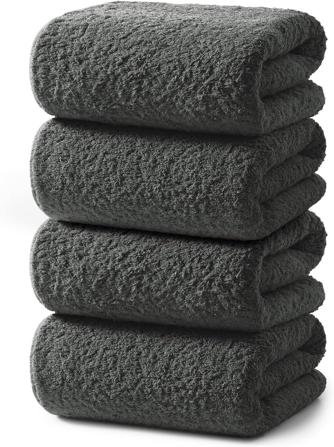 REDKISS Ultra-Plush Bath Towel Set - 750 GSM Premium Cotton Towels for Bathroom & Spa, Super Absorbent Quick-Dry Bath Sheets with No Shedding (4-Piece Set for Luxury Hotel & Home Use), Smoke Grey