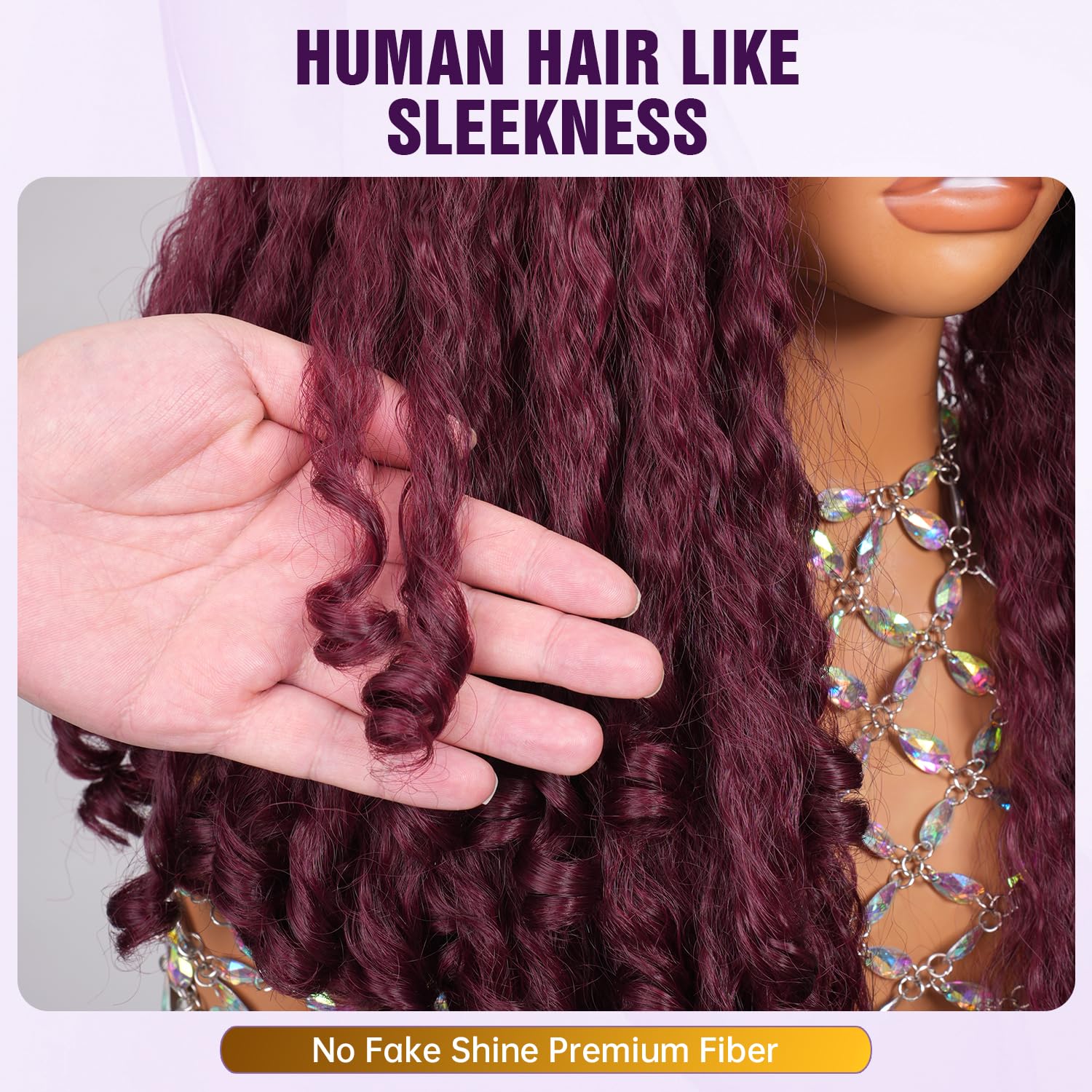 Burmese Curly Glueless Wigs HD Transparent Lace,Wear and Go Synthetic Wig,T Part Yaki Curly,200% Density,Fluffy Kinky Curly Wig,Pre-Plucked Frontal Wigs for Women, Natural Hairline (Burgundy, 20 inch)