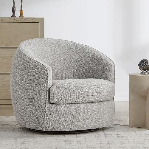 CHITA Swivel Barrel Chair, Modern Comfy FSC Certified Upholstered Boucle