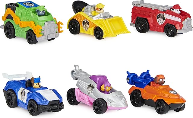 PAW Patrol Prawdziwy metalowy film opakowanie prezentów 6 kolekcjonerskich odlew zabawkowy samochody, waga 1:55, zabawki dla dzieci dla dzieci w wieku od 3 lat