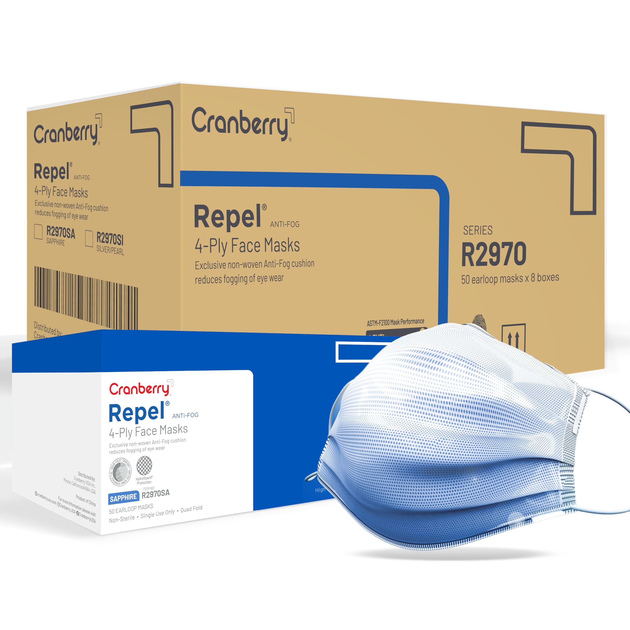 Amazon.com: Cranberry USA R2960SAcase Repel 4-Ply Ear Loop Face
