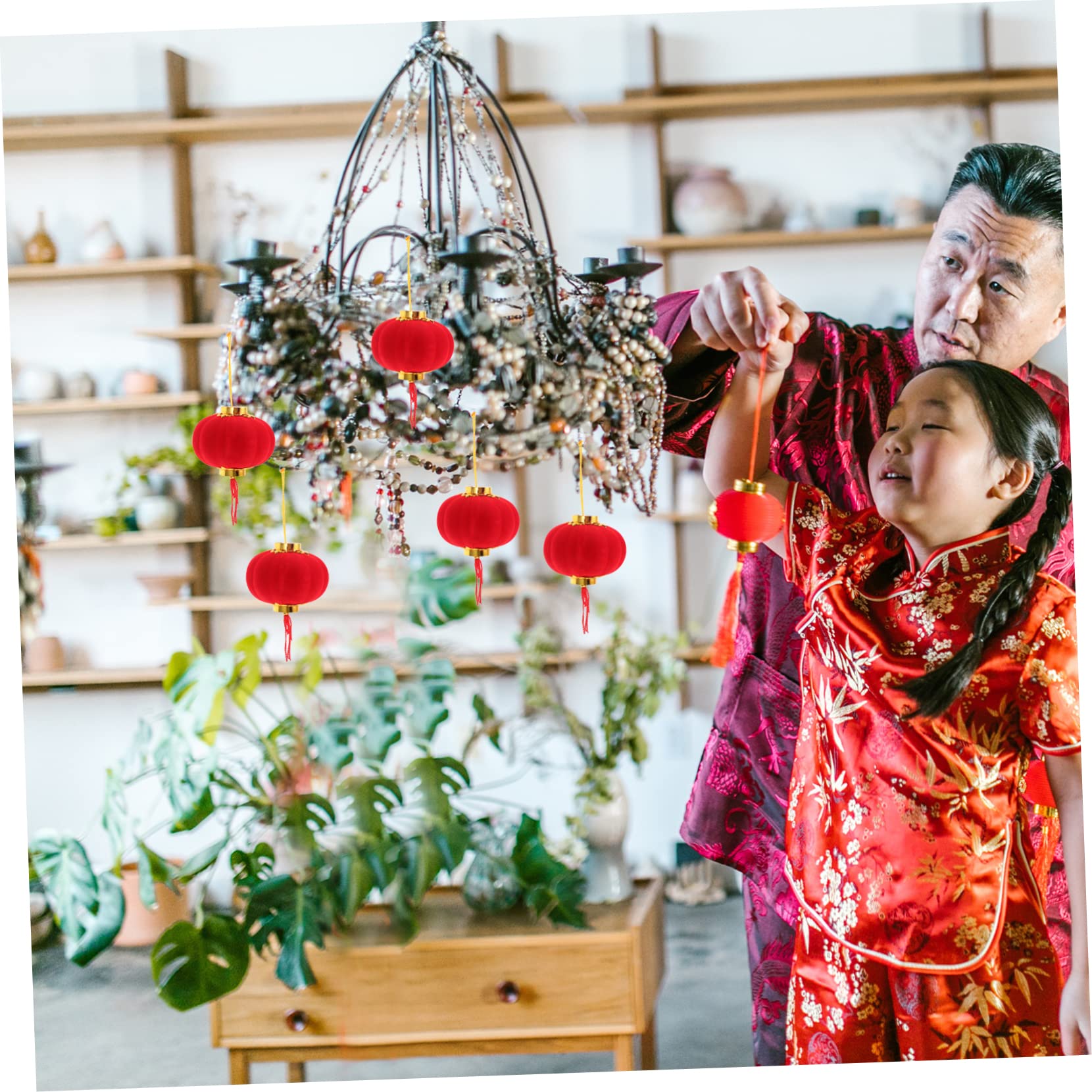 PRETYZOOM 48 STK rote Laterne 2023 Neujahrslaterne Festliche Laternendekorationen chinesische neujahrsdekoration chinesische Laternen Heimdekoration Festival-Anhänger traditionelle Laterne