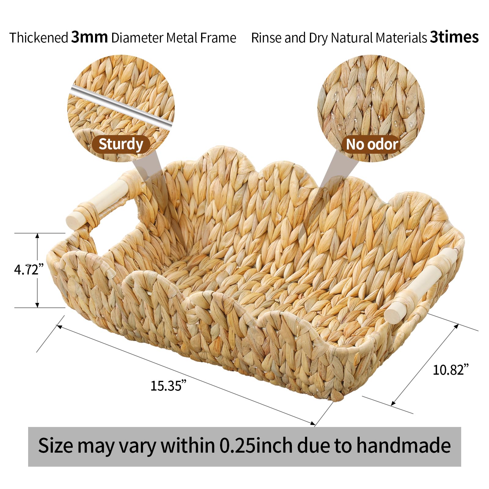 Cute Wicker Baskets - Natural Water Hyacinth -4