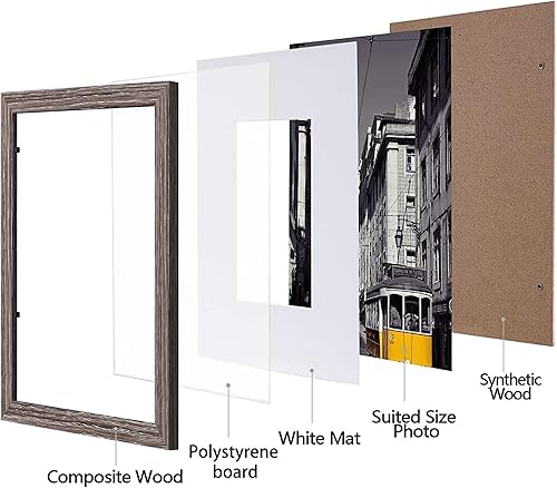 Vista 199 de eletecpro Juego de 10 marcos de fotos de 8.5 x 11 pulgadas, collage de fotos, decoración de pared, fotos de 5 x 7 con paspartú o de 8.5 x 11 Negro