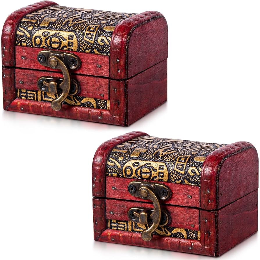 木箱 唐木 首飾盒 復古迷你小百寶箱精緻手飾盒小木盒首飾箱木頭首飾盒儲