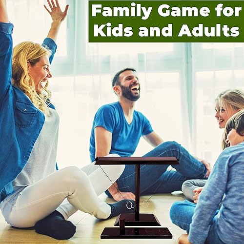 Miniatura 5 de Hook and Ring Game with Shot Ladder, Ring Toss Game for Adults, Wooden Ring Hook Tossing Game Yard Games, Indoor Outdoor Games for Adults Party,