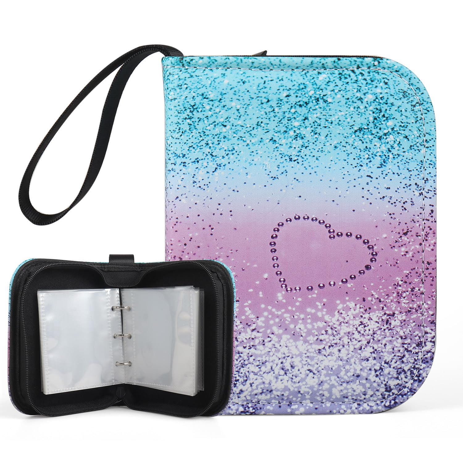 1 Pocket Trading Card Binder for 80 Cards, Rainbow Pattern