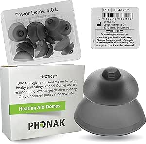 Phonak Power 4.0 Kuppel, groß (13 mm), 10 Kuppeln, Original-OEM-Ersatzteil, für Hörgeräte von Sonova, für Phonak Audeo Marvel Paradise Lumity Zubehör, 1 Packung/insgesamt 10 Kuppeln