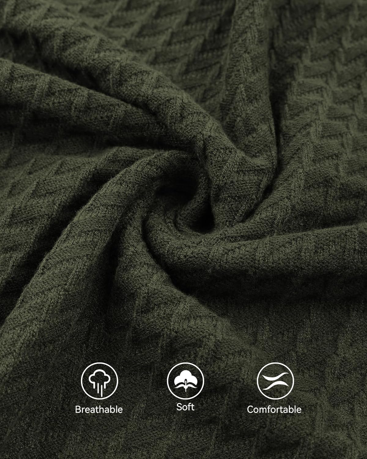 KUYIGO Men's Knit Sweaters Crewneck Long Sleeve Pullover Classic Soft Lightweight Quilted Textured Sweater Tops - Image 5