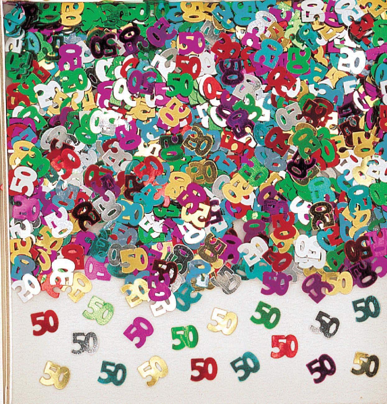 Amscan 14 g Number 50 Metal Confetti Party Accessory, Multi-Colour