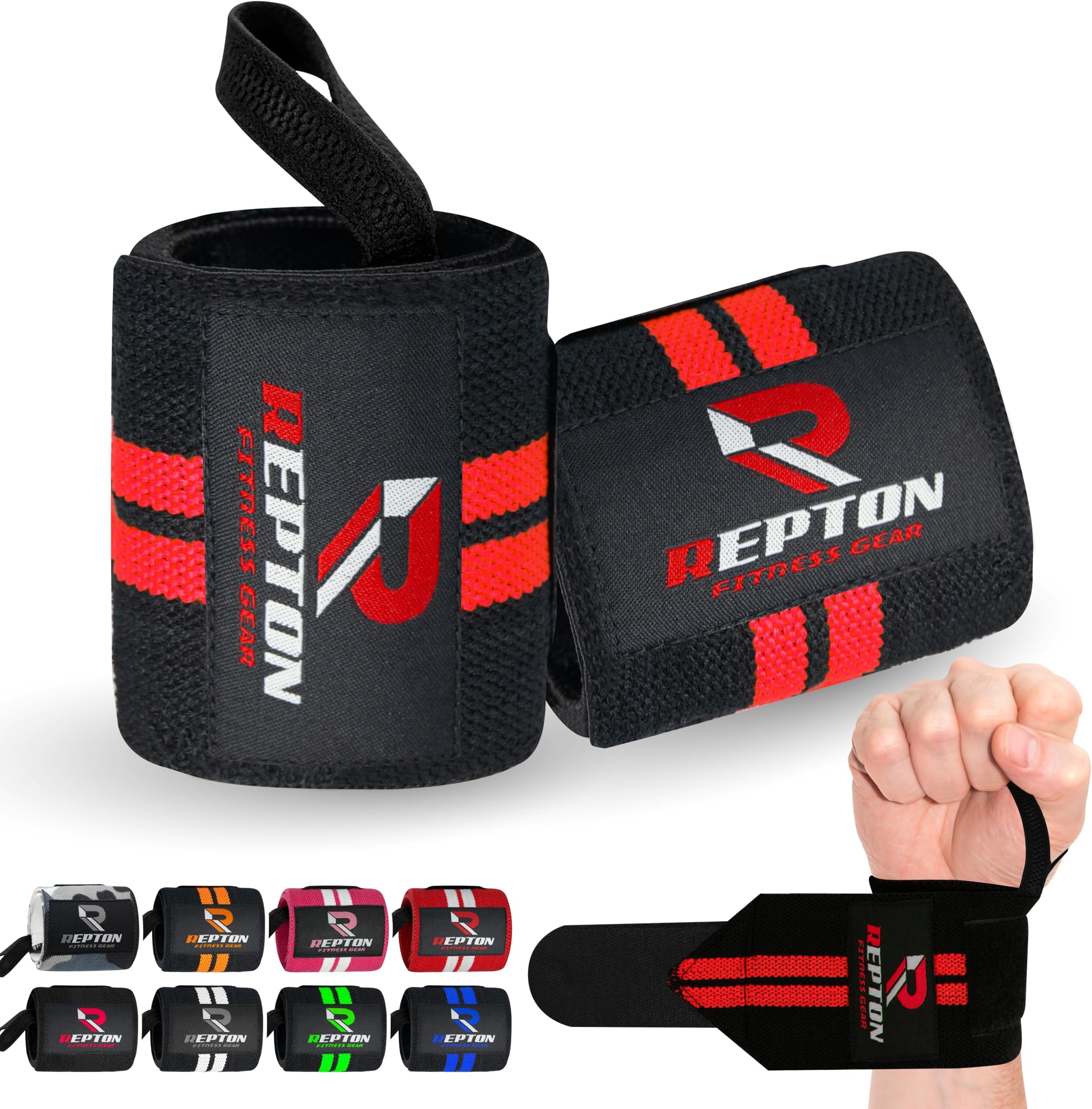 Weightlifting Wrist Wraps - Professional Grade with Thumb Loops - Wrist Support Braces - Men & Women - Weight Lifting, Crossfit, Powerlifting, Strength Training Straps