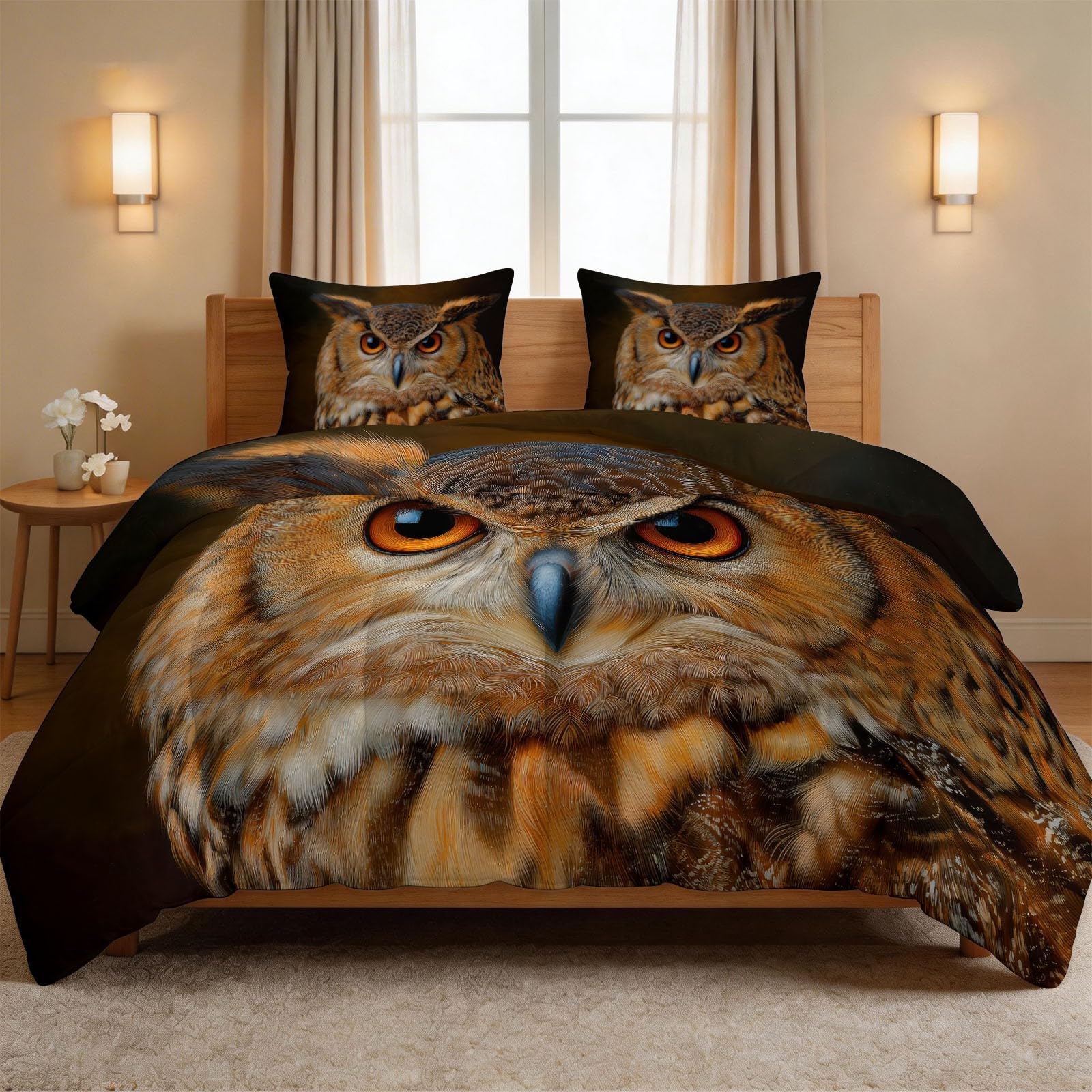 Édredon animal 200x200 cm en coton lavé noir avec couette réversible 220GSM