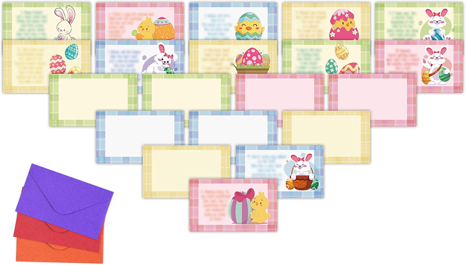 Easter Treasure Hunt Clues Game Cards, Bunny Scavenger Hunt Card Game(20 Cards with Envelopes), Indoor Ourdoor Party Games Supplies Activities for Adults (A03)