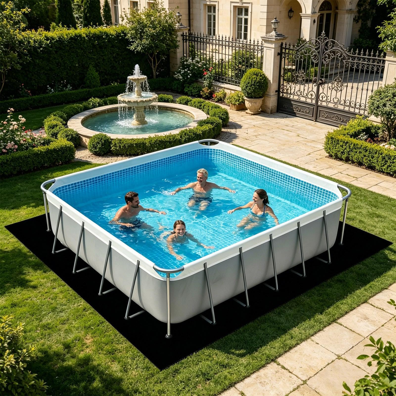 Tapis de Sol Protecteur pour Piscine Résistant À Intensif Antidérapant