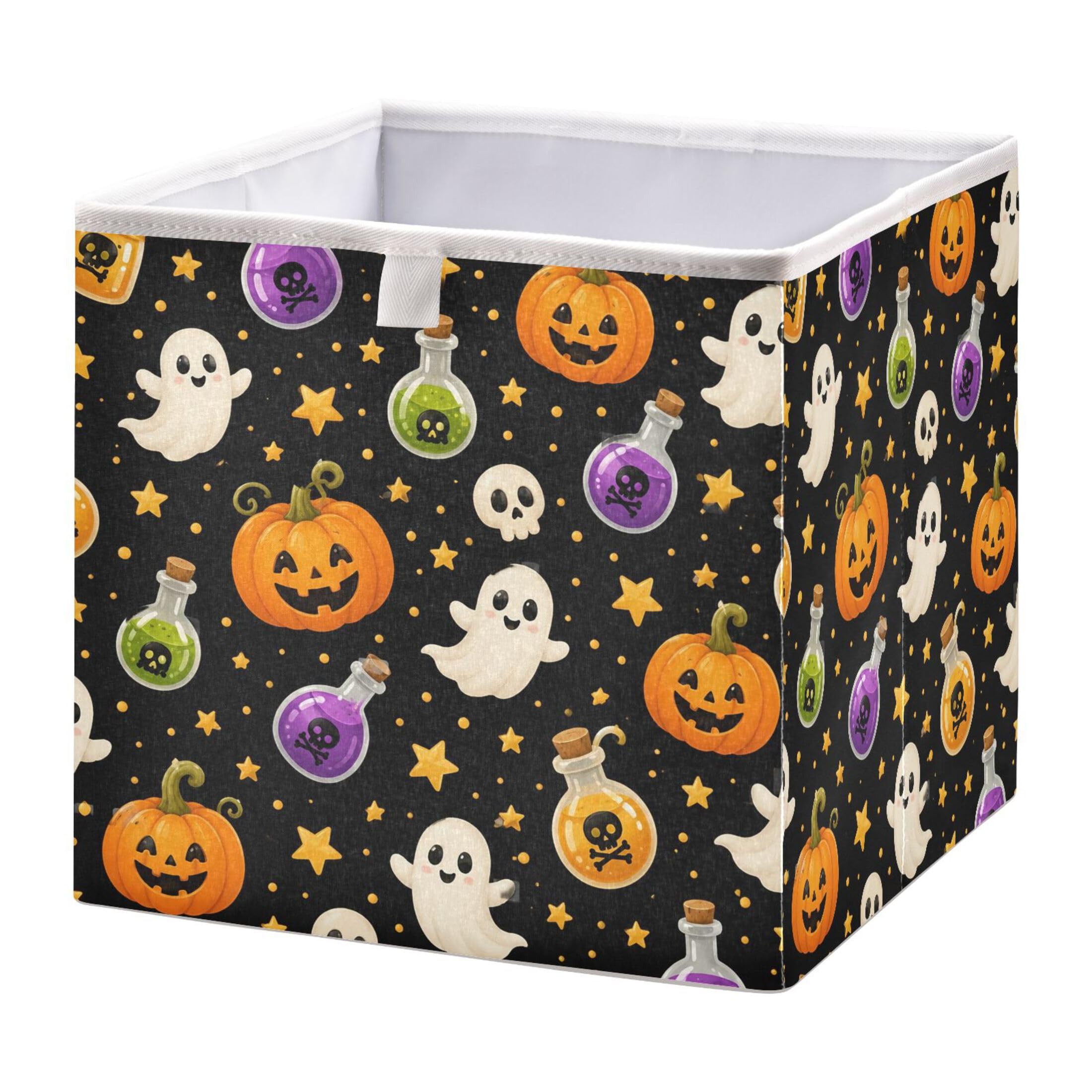 Kutsu Pumpkins Ghosts Storage Box Foldable Storage Bins with Handle