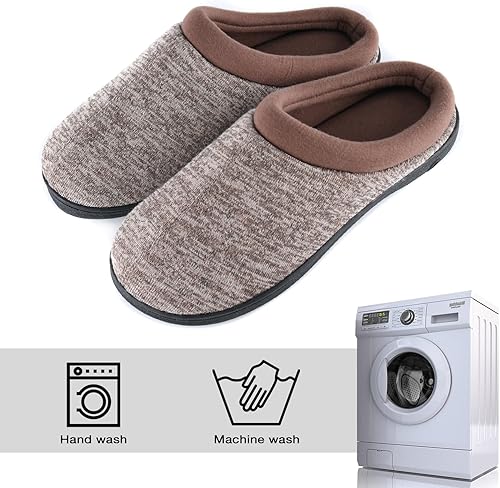 Vista 5 de Temi Pantuflas de espuma viscoelástica para hombre, acogedoras y suaves, para interiores y exteriores, cálidas, transpirables, con suela