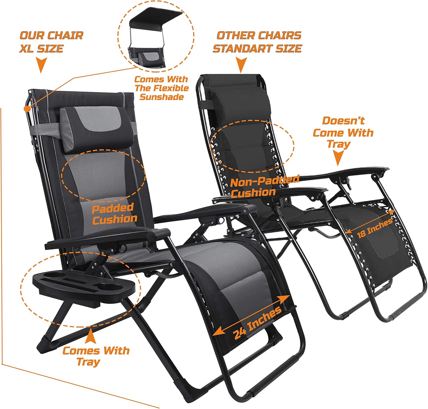 Buy Adako USA Oversize Recliner Folding Chair for Camping Patio