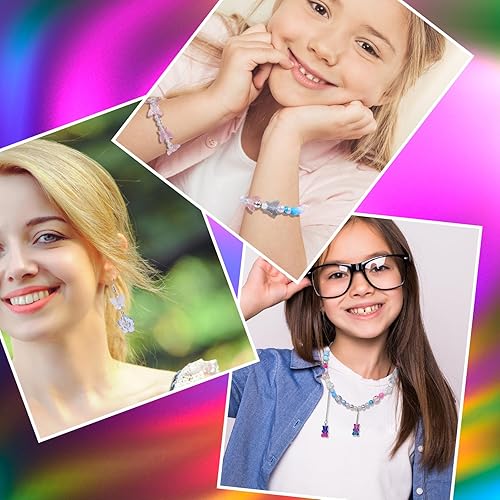 Miniatura 6 de Forise Cuentas de acrílico surtidas estilo aleatorio, caramelo rosa, pastel, flor, mariposa, cuentas a granel para hacer joyas, pulseras, collares,