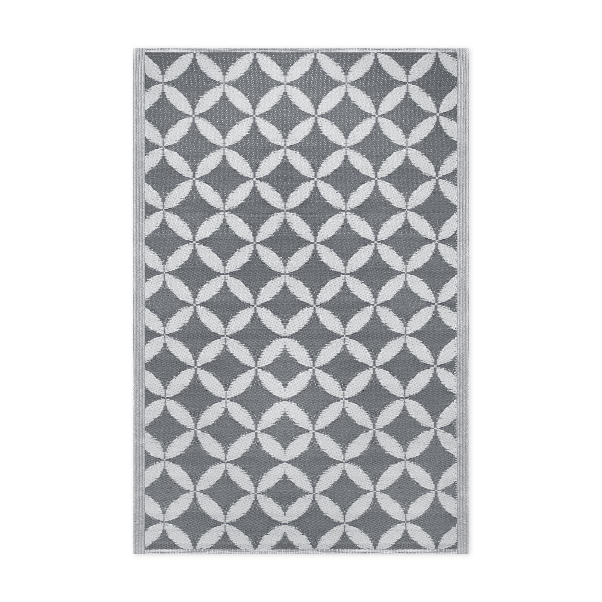 JEMIDI Dywan zewnętrzny 120 x 180 cm – dywan na taras, balkon, do ogrodu, na balkon, do ogrodu, kolor jasnoszary