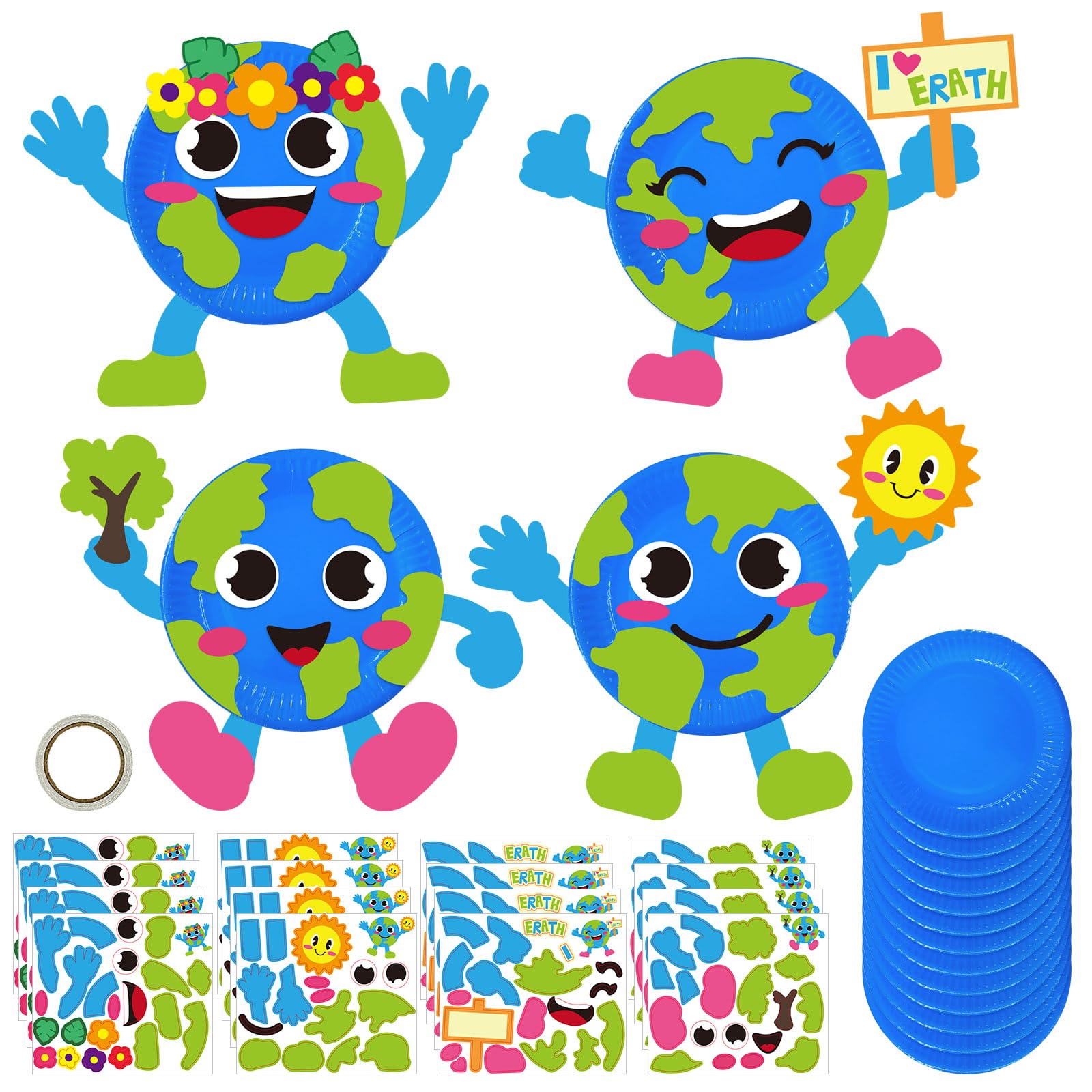 Cinrobiye 24 Set Earth Day Party Favors Crafts Kit,Save The Planet DIY Craft Kit for World Environment Day Arts and Crafts Goodie Bag Fillers Decorations Supplies for Classroom Save The Earth Party