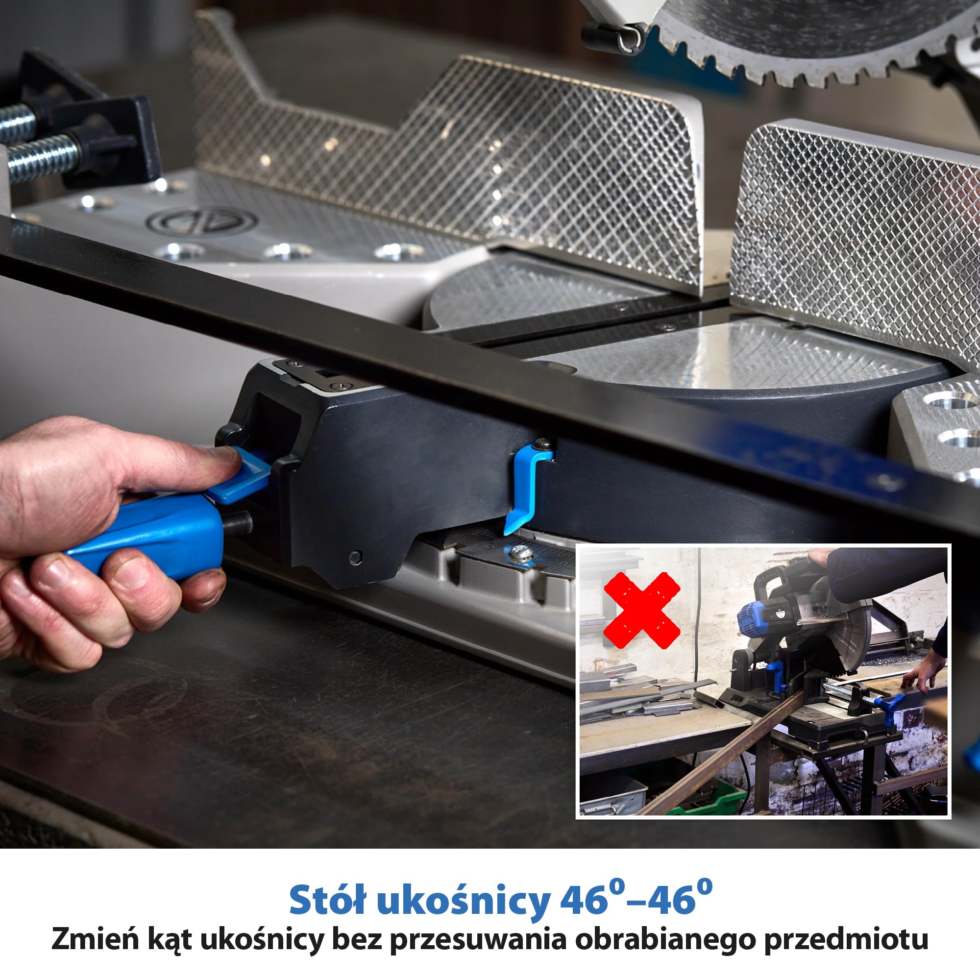 Evolution Power Tools S355MCS Ukośnica / Przecinarka, Piła do Cięcia, Piła Ukosowa, Wytrzymała Ukośnica do Cięcia Metalu, 355mm Ostrze w Zestawie 230 V