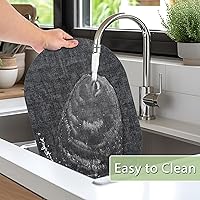 Vista 7 de Placemats for Dining Table Set of 6 Non-Slip, Heat Resistant Oval Leather Placemat Double Layer, Waterproof Table Mats Easy to Clean for Kitchen