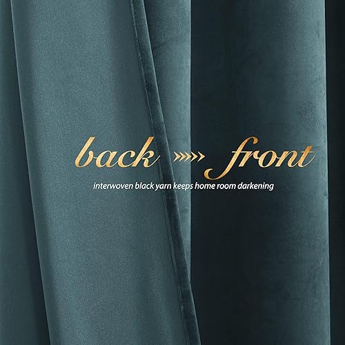 Miniatura 3 de NICETOWN Cortinas opacas de terciopelo azul grisáceo de 84 pulgadas de largo para sala de estar, cortinas con aislamiento térmico para dormitorio,