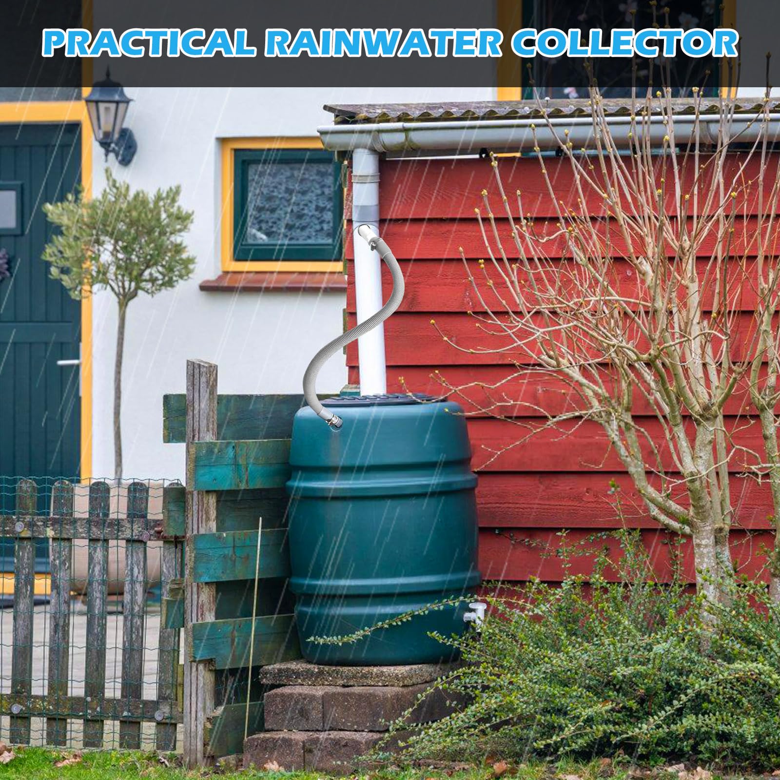 Serbatoio Acqua Piovana Harcostar 227 Litri Con Rubinetto E Supporto – Cisterina Per Raccolta Acqua Da Grondaia – Prodotto UK In Materiale Riciclato