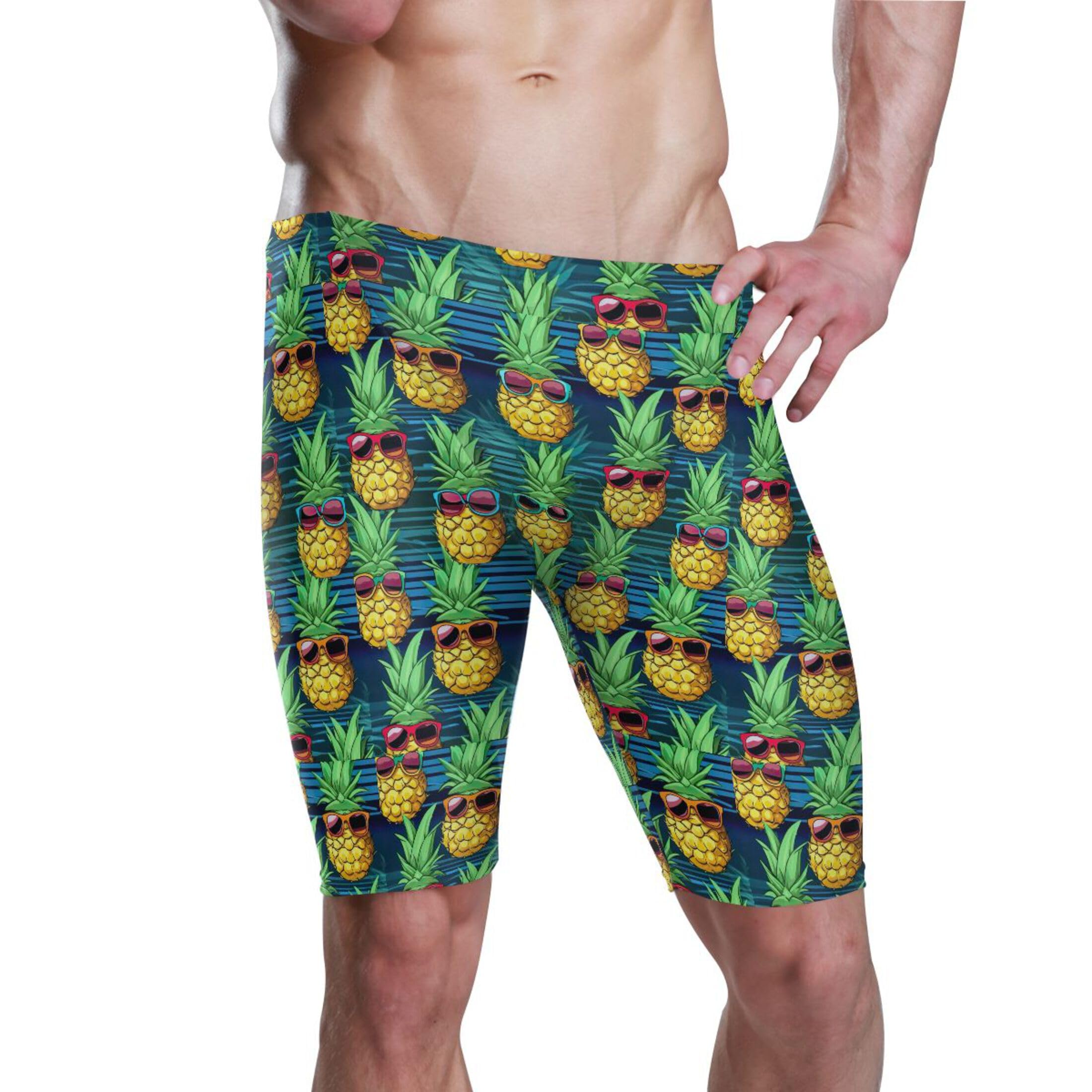 Pineapple Cooler Glasses Men's Swim Jammers Racing & Training Swimsuit Fast, Flexible,Comfortable XXXL B0401041