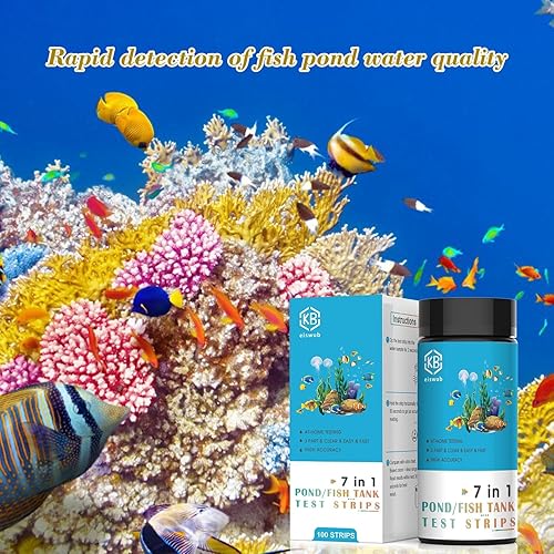 Miniatura 4 de Tiras de prueba de calidad del agua para estanques de peces 7-1, incluyendo 100 tiras de prueba rápidas y precisas para estanques de peces, que